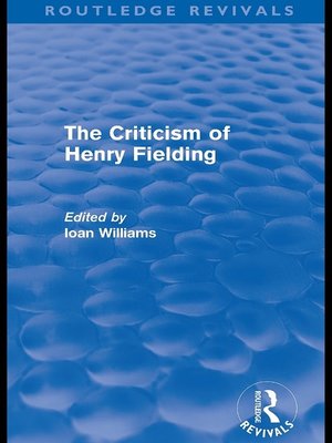cover image of The Criticism of Henry Fielding